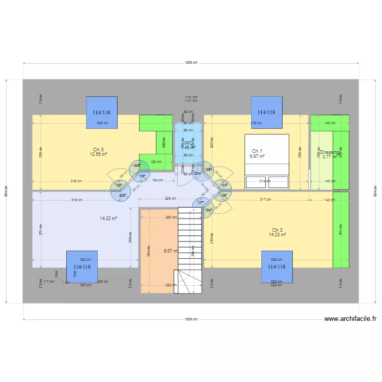 PERREN CORBEILLE. Plan de 