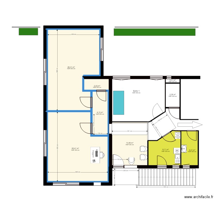 Extension sur les cotés . Plan de 0 pièce et 0 m2