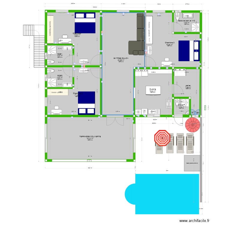 nianing habitation meublé. Plan de 0 pièce et 0 m2