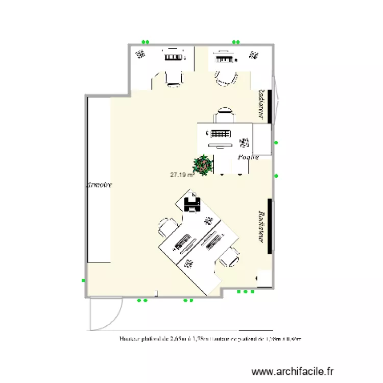 Bureau Les Coulisses. Plan de 