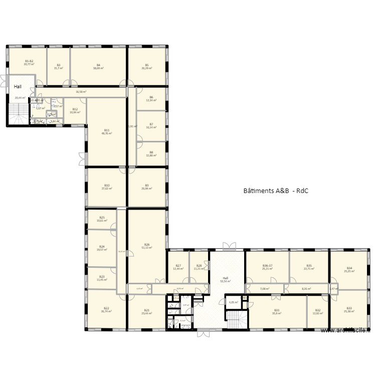 PL_A&B_RdC_9109010. Plan de 0 pièce et 0 m2
