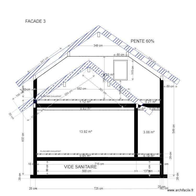 FACADE 3. Plan de 0 pièce et 0 m2