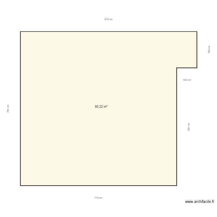 loquette ponteilla. Plan de 1 pièce et 60 m2