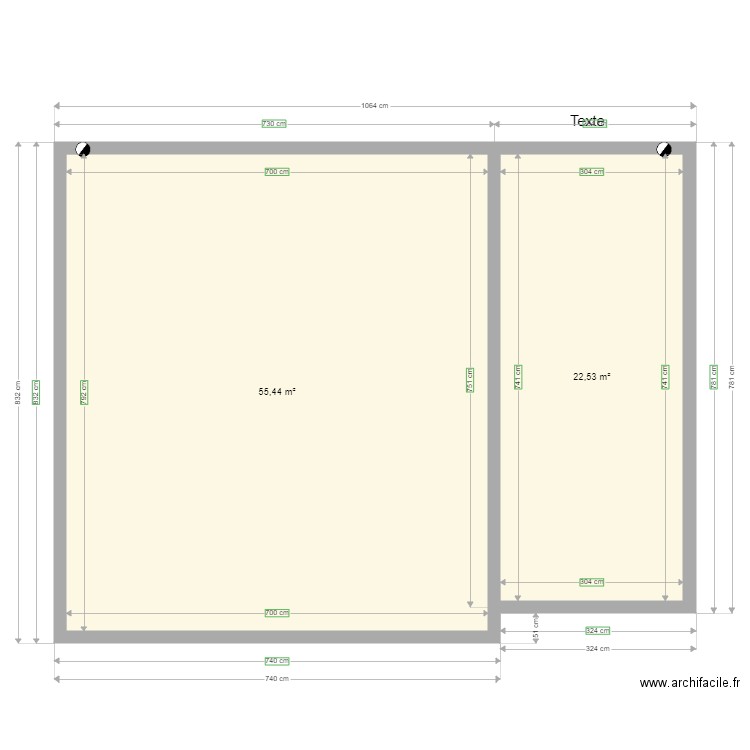 toit terrasse pav 1 maison. Plan de 2 pièces et 78 m2