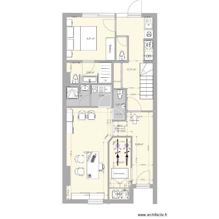 48 verdun v5. Plan de 24 pièces et 163 m2