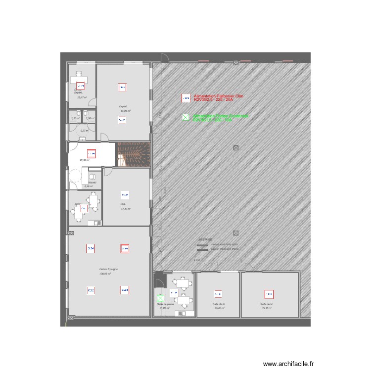 TCS RDC IMPLANTATION ELEC CLIM. Plan de 0 pièce et 0 m2