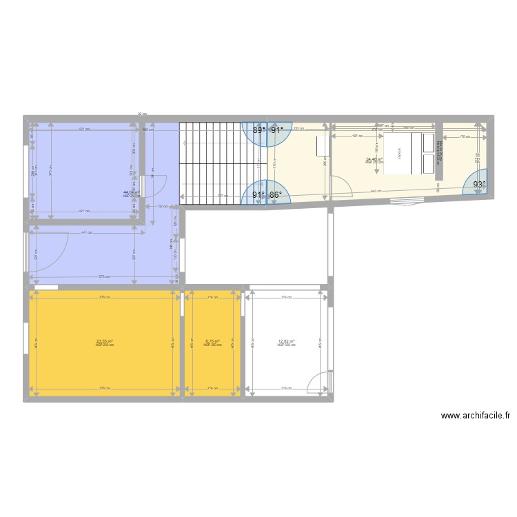 RDC & Palier Saint Eloi. Plan de 5 pièces et 113 m2