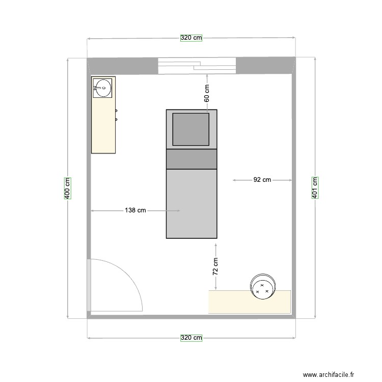 AKOE CABINE2. Plan de 1 pièce et 11 m2