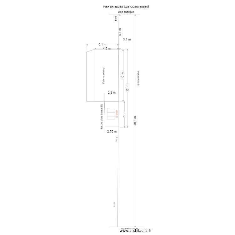 plan en coupe etat projeté. Plan de 0 pièce et 0 m2