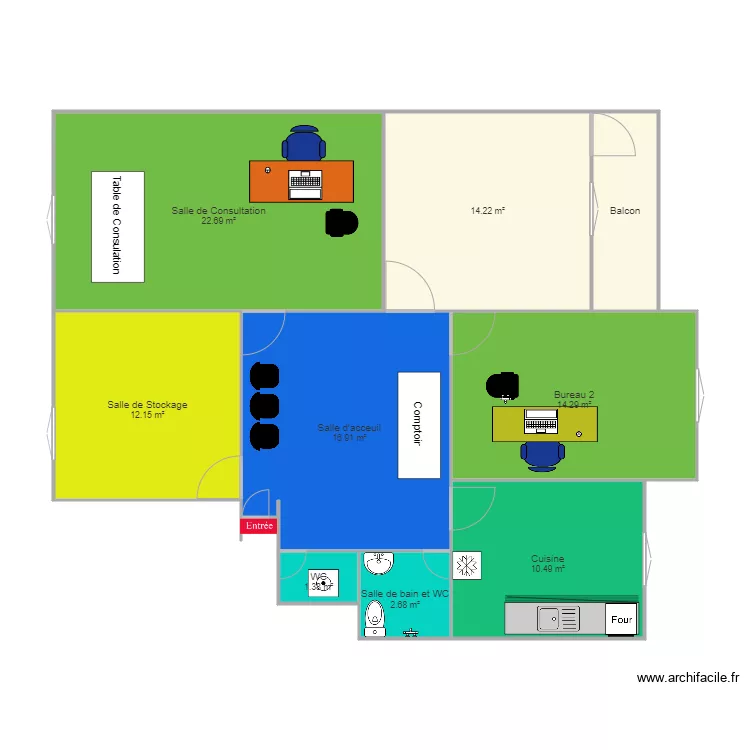 cabinet  veterinaire. Plan de 