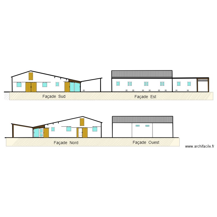 plan facade Ethoparc. Plan de 8 pièces et 316 m2