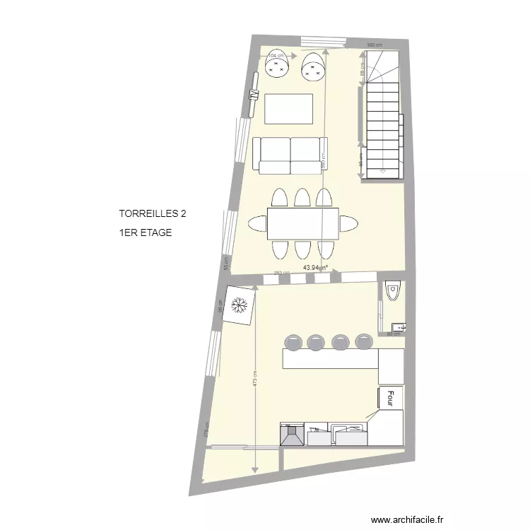torreilles  2 1er etage cuisine. Plan de 