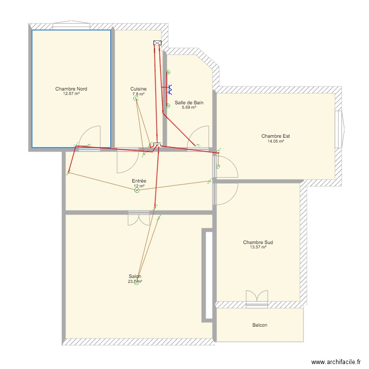 Schéma élec éclairage. Plan de 0 pièce et 0 m2