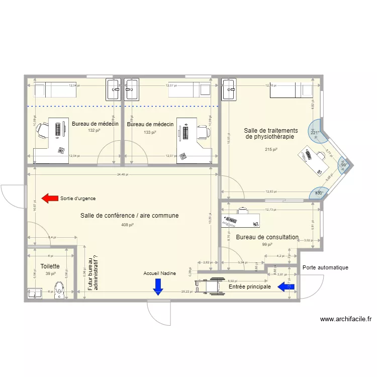 Clinique M&eacute;dicale Phase 2. Plan de 