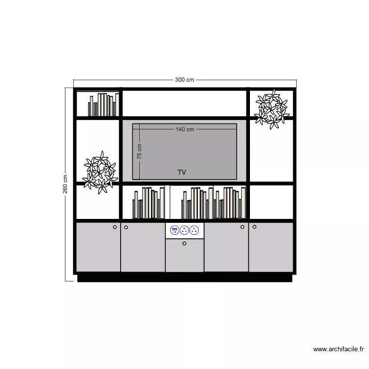 Bibliot&egrave;que. Plan de 