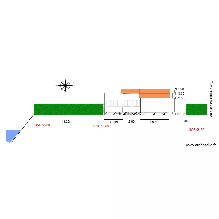 PLAN   EN COUPE                                        chalet 48. Plan de 