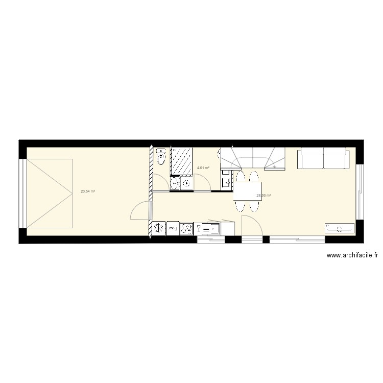 MAISON ETROITE 4 X15. Plan de 0 pièce et 0 m2