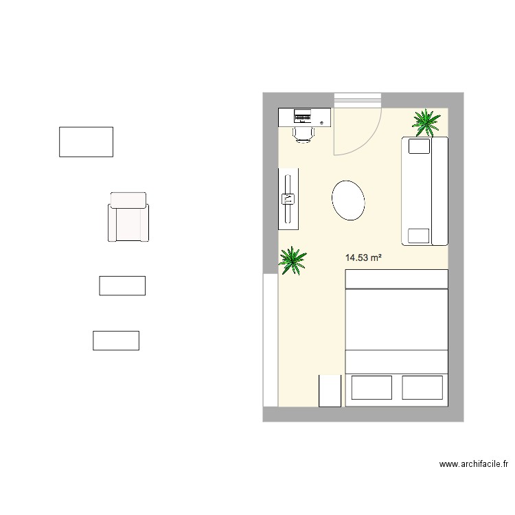 amménagement chambre. Plan de 0 pièce et 0 m2