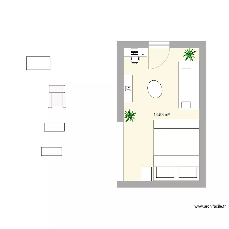 amm&eacute;nagement chambre. Plan de 