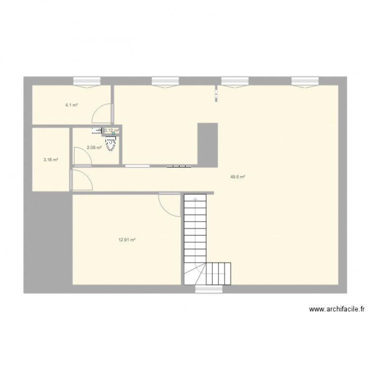 mirebeau rdc. Plan de 0 pièce et 0 m2