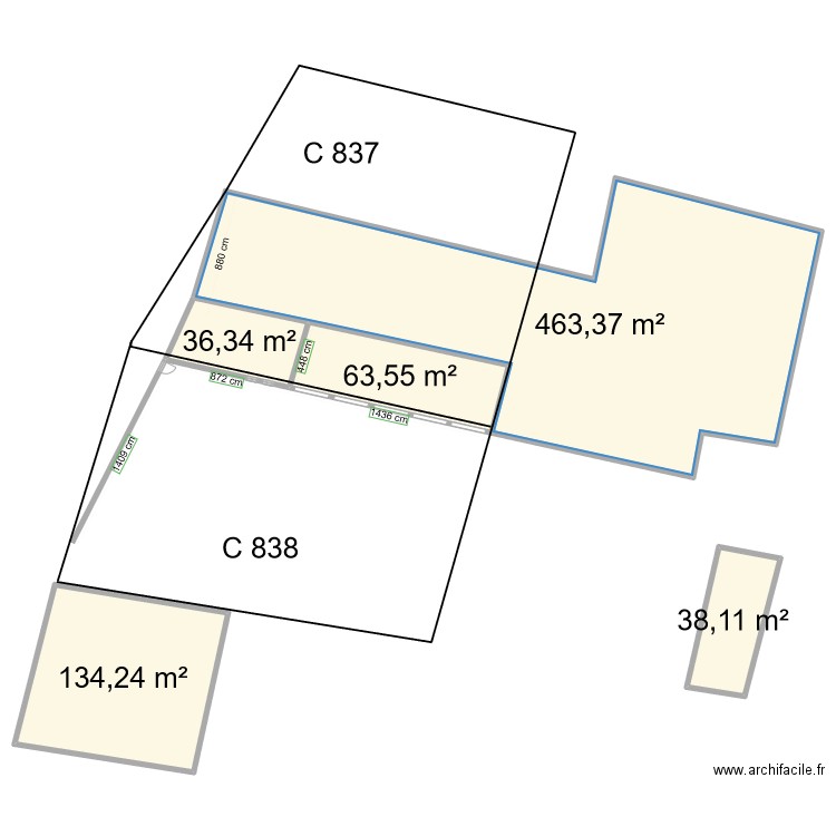 plan de masse PCMI2. Plan de 5 pièces et 736 m2