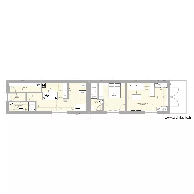 T2 + BUREAU "VILLA DOLCE VITA". Plan de T2 + BUREAU "VILLA DOLCE VITA". Plan de