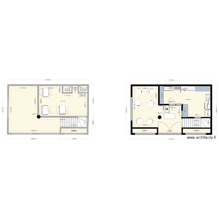 84mtemara 1eme etage. Plan de 7 pièces et 119 m2