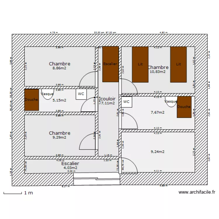 St SAUVES 1er etage. Plan de St SAUVES 1er etage. Plan de