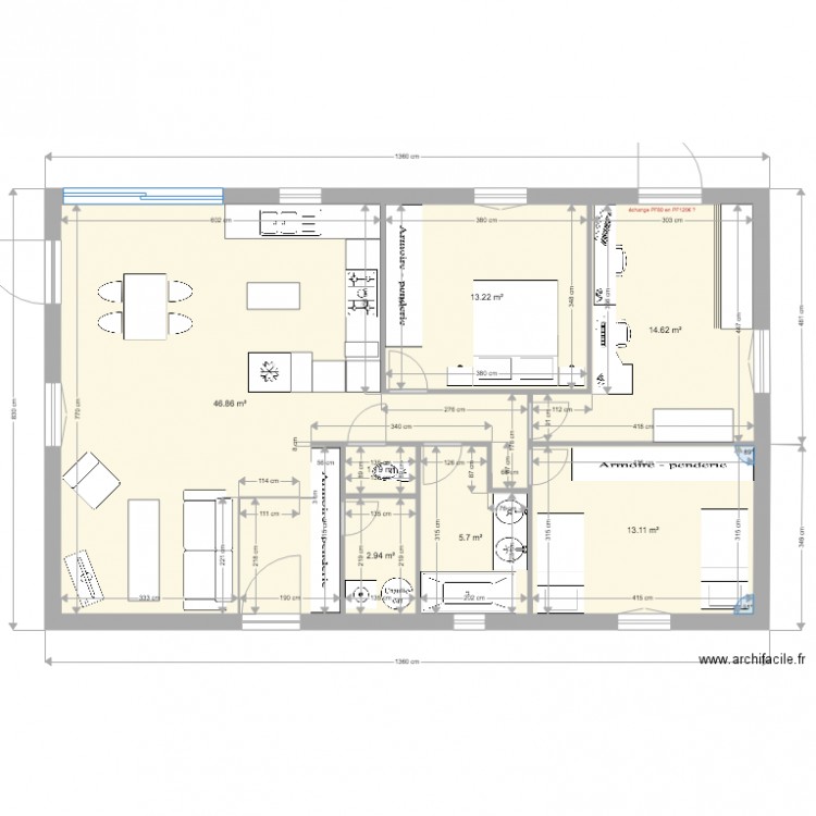 100 m2 ouvertures de bases WC entr access bureau. Plan de 0 pièce et 0 m2