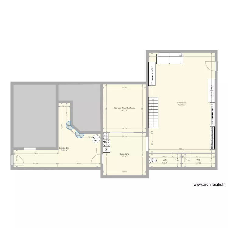Clusaz Projet6 6X7 Diagonale. Plan de 