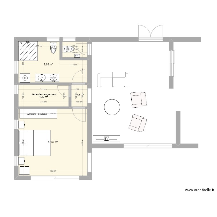 PLAN mars23. Plan de 5 pièces et 34 m2