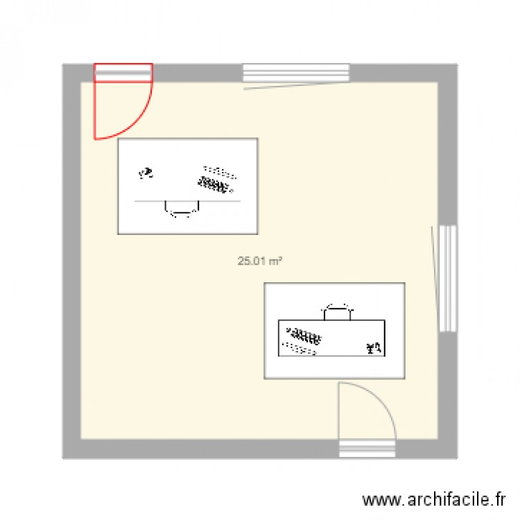 25m carré. Plan de 0 pièce et 0 m2