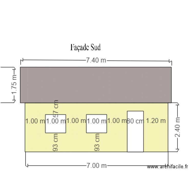 facade sud bis 1. Plan de 0 pièce et 0 m2