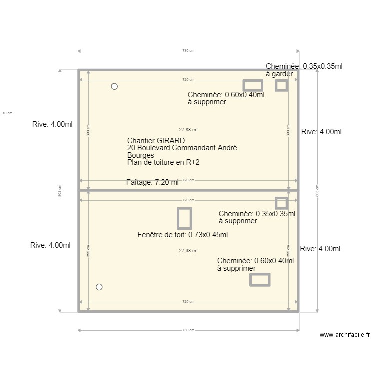 Plan GIRARD. Plan de 7 pièces et 57 m2