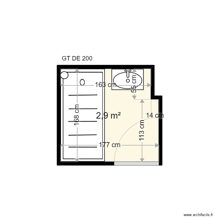 DUHAMEL MARIA . Plan de 1 pièce et 3 m2