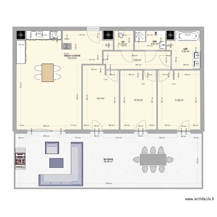 VALOT . Plan de 13 pièces et 131 m2