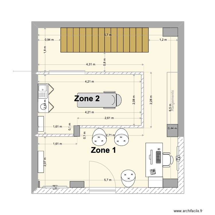 BIARRITZ RDC Clim. Plan de 1 pièce et 36 m2