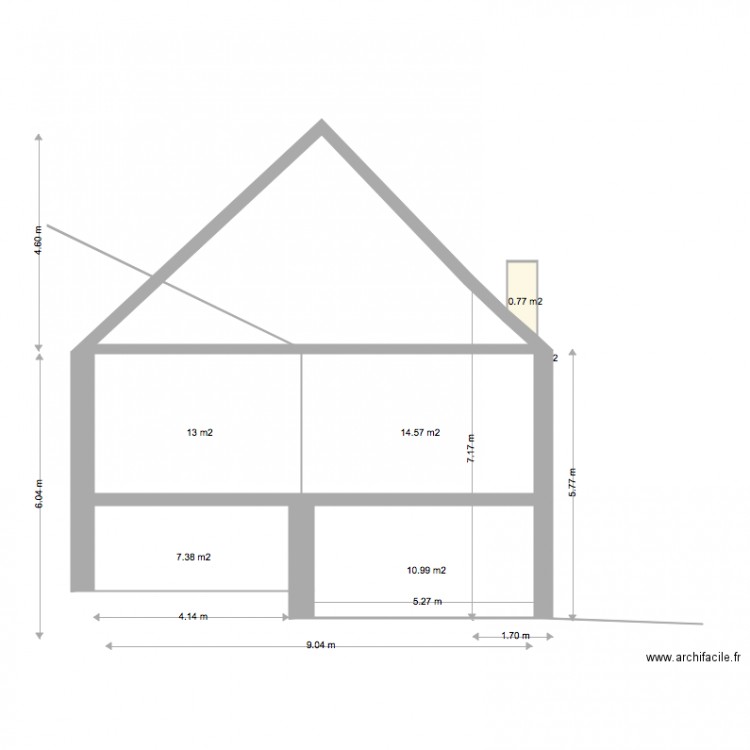 Façade Ouest. Plan de 0 pièce et 0 m2