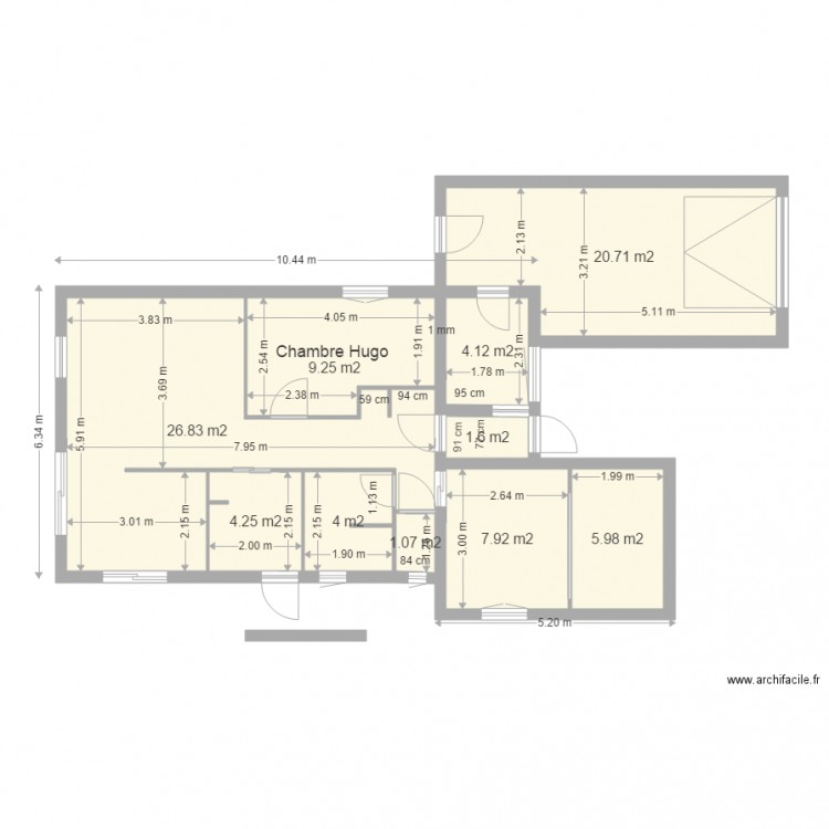 Plan Final ideal au 31 Aout mesures des murs. Plan de 0 pièce et 0 m2