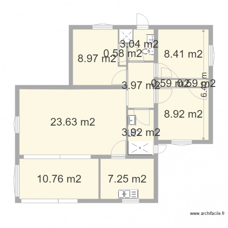 RdC ORIGINE BENIMEIT SANS COTES. Plan de 0 pièce et 0 m2