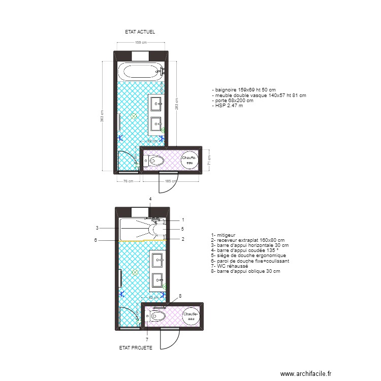 ACCESS BABOULAT GRAZIANI. Plan de 4 pièces et 13 m2