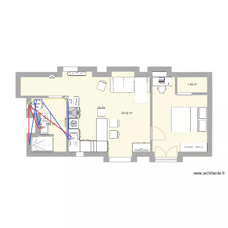 orange Jo&euml;lle plomberie. Plan de 