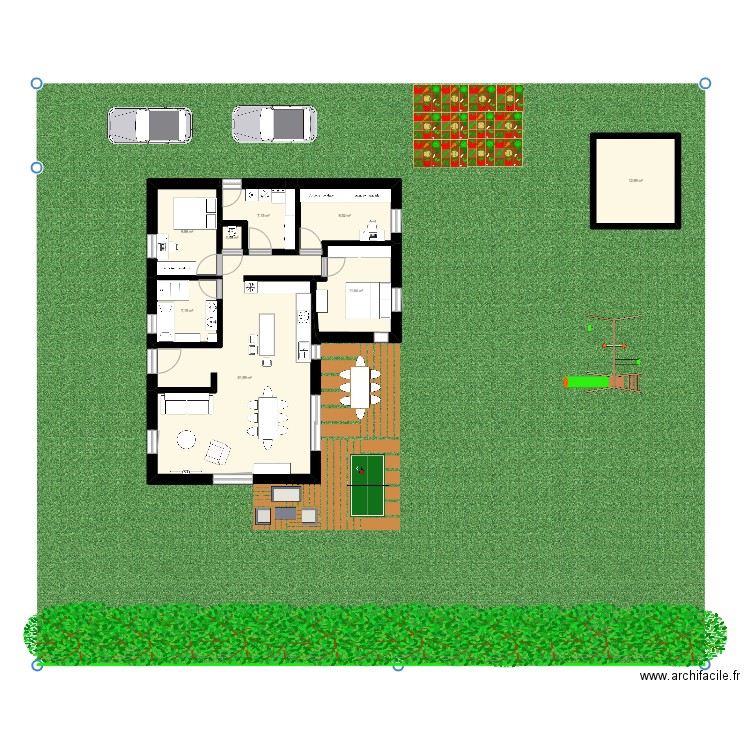 Portel New. Plan de 8 pièces et 111 m2