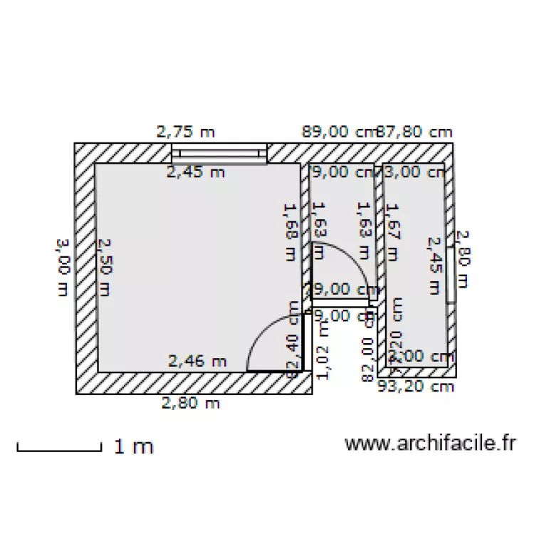Salle de Bains   WC. Plan de 