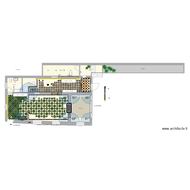 PLAN BIRIATOU 1er SOLS II. Plan de 7 pièces et 112 m2