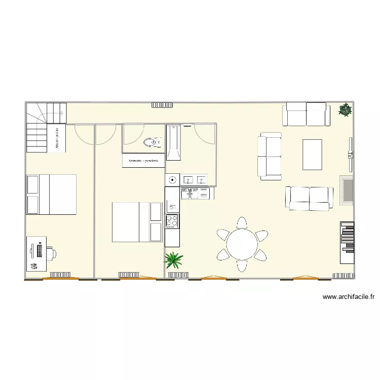 Plan APPARTEMENT 72m2 (&eacute;tage maison) . Plan de 