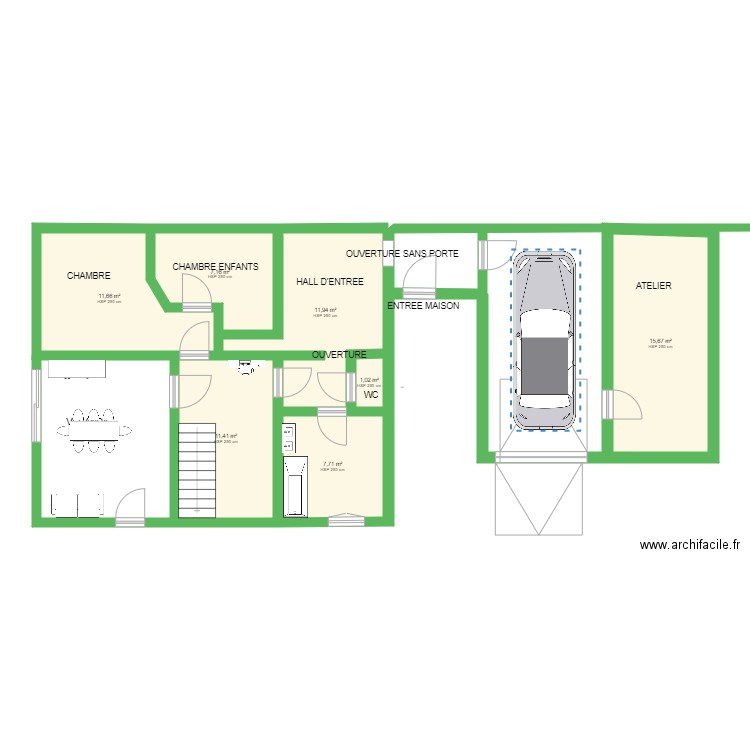 garage 1 voiture. Plan de 0 pièce et 0 m2