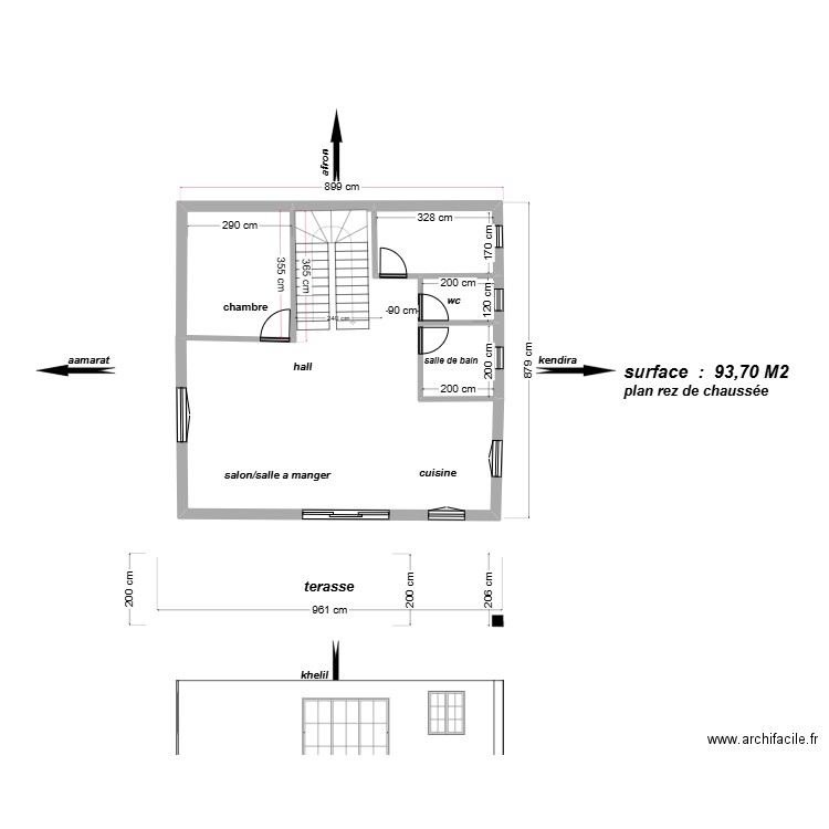 MOL. Plan de 6 pièces et 69 m2