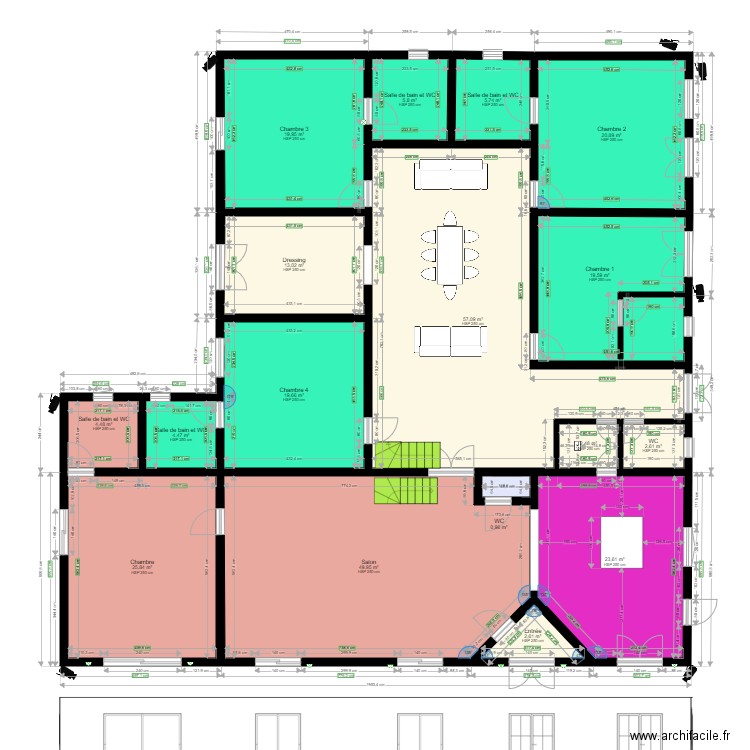 PARCAR 1. Plan de 17 pièces et 279 m2