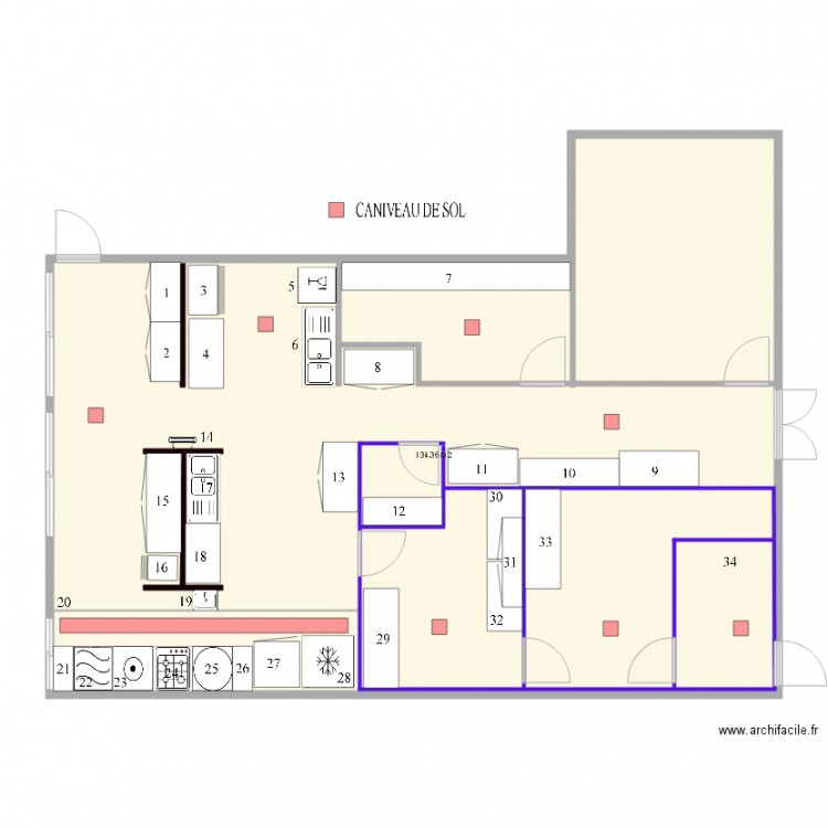 CUISINE RAD. Plan de 0 pièce et 0 m2